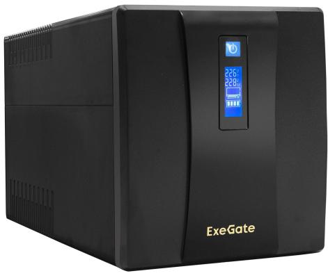 Exegate EP285503RUS ИБП ExeGate SpecialPro Smart LLB-1500.LCD.AVR.EURO.RJ <1500VA/950W, LCD, AVR, 4 евророзетки, RJ45/11, Black>
