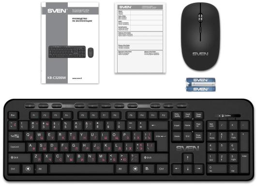 Беспроводной набор клавиатура + мышь Sven KB-C3200W (2,4 GHz, 114 кл, 1000-2000DPI)