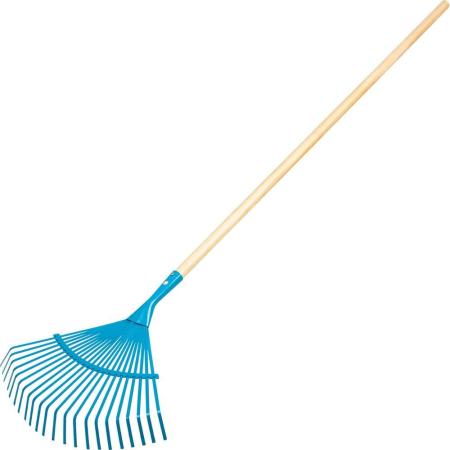 Грабли веерные стальные, 430х1550 мм, 22 плоских зуба, лакированный черенок, LUXE// Palisad