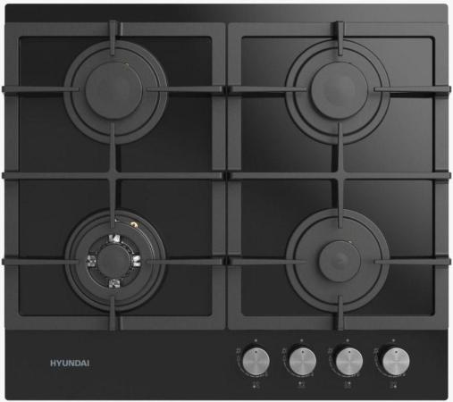 Варочная панель газовая Hyundai HHG 6434 BG черный