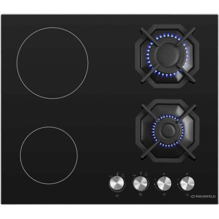 Комбинированная панель MAUNFELD/ комбинированная (электрическая+газовая) 60см, черный