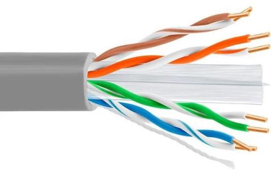 Кабель FTP indoor 4 пары категория 6 5bites одножильный омедненный алюминий 100 м серый