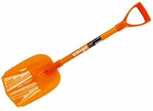 Лопата для уборки снега автомобильная. Съемный алюминиевый черенок.AMIGO