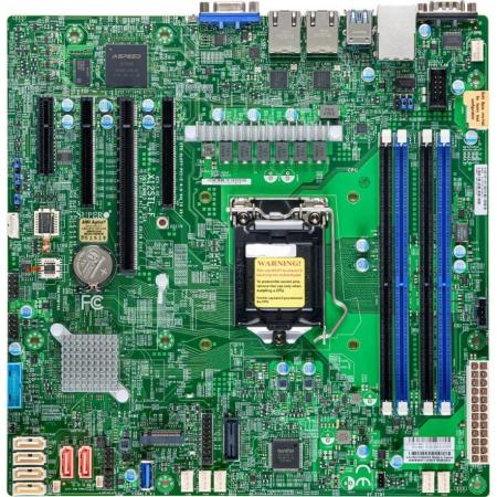 Материнская плата MBD-X12STL-F-B Intel® Xeon®  E-2300 Processor, 10th Generation Intel® Pentium® Processor, Single Socket LGA-1200 (Socket H5) supported,CPU supports Up to 95W TDP,Intel® C252,Up to 128GB Unbuffered ECC UDIMM,DDR4-3200MHz, in 4 DIMM slots