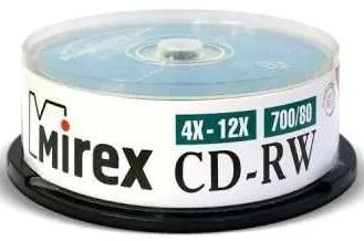 Диск CD-RW Mirex 700 Mb, 12х, Cake Box (25), (25/300) UL121002A8M