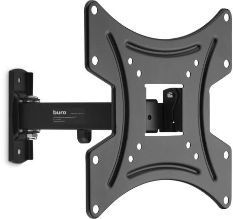 Кронштейн для телевизора Buro FL1S черный 20"-48" макс.15кг настенный поворотно-выдвижной и наклонный