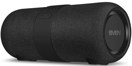 Мобильные колонки Sven PS-340 2.0 чёрные (2x12W, IPx6, USB, Bluetooth, FM-радио, LED-подсветка, 3600 мA )