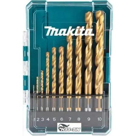 Набор сверл по металлу HSS-TiN Economy, 10 шт. (1-10 мм) Makita