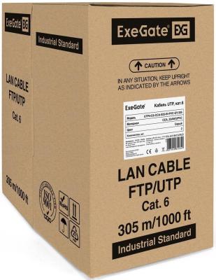 Кабель ExeGate UTP4-C6-CCA-S23-IN-PVC-GY-305 UTP 4 пары кат.6 CCA, 23AWG, бухта 305м, серый PVC