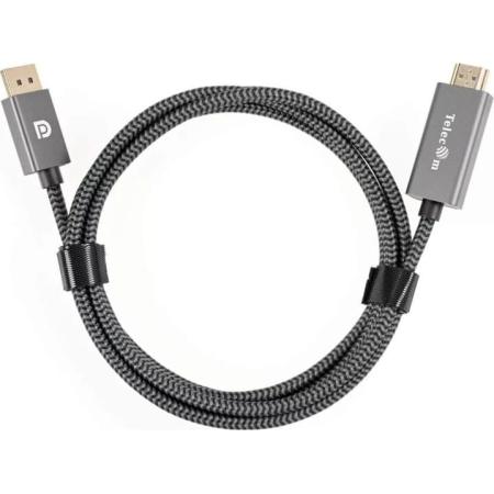 Кабель DisplayPort M-> HDMI M 4K@60Hz 1.8m Telecom,оплетка (TA561M-1.8M)