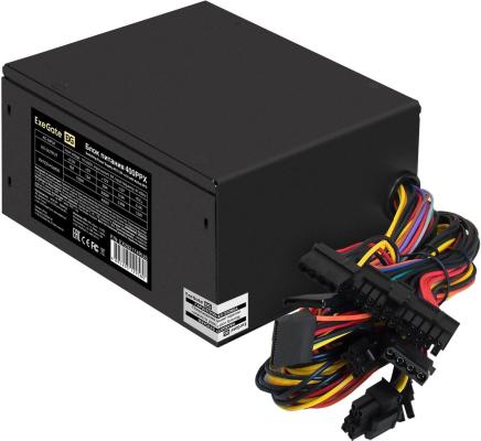 Блок питания 400W ExeGate 400PPX (ATX, APFC, SC, КПД 80% (80 PLUS), 14cm fan, 24pin, (4+4)pin, PCIe, 5xSATA, 4xIDE, FDD, кабель 220V с защитой от выдергивания, black, RTL)