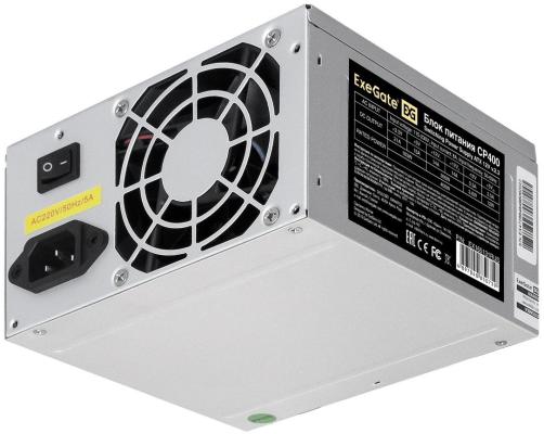 Блок питания 400W ExeGate CP400 (ATX, PC, 8cm fan, 24pin, 4pin, 3xSATA, 2xIDE, FDD, кабель 220V в комплекте)