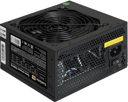 Блок питания 700W ExeGate 700NPXE (ATX, PPFC, SC, 12cm fan, 24pin, (4+4)pin, PCIe, 4xSATA, 3xIDE, FDD, black, кабель 220V с защитой от выдергивания)