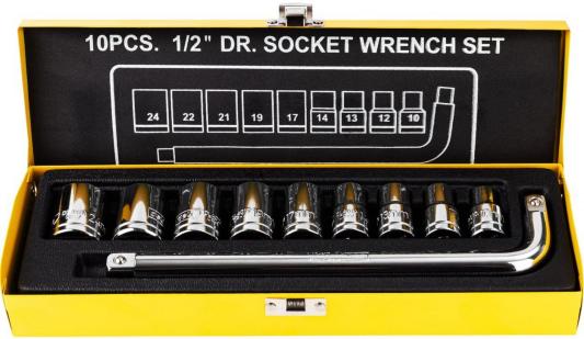 Набор торцевых ключей 10 шт Deli DL2010T Материал: 50BV30. Набор инструментов из 10 шт.:Головка серии 12,5 мм, 9 шт. (10, 12, 13, 14, 17, 19, 21, 22, 24 мм). Металлический кейс.