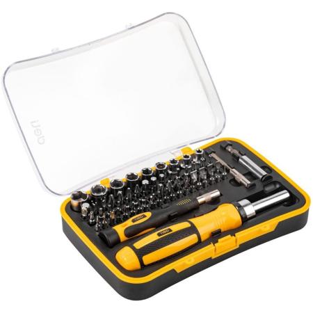 Набор прецизионных отверток  Deli DL3565 65 предметов Материал бит Cr-v. Пластиковый кейс.