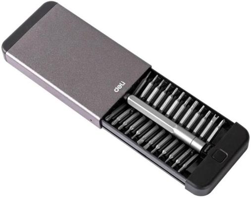 Набор прецизионных отверток  Deli DL3525 25 предметов Корпус из алюминиевого сплава.