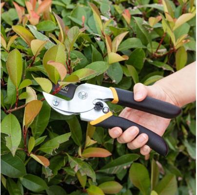 Секатор Deli DL580205 Размер 200 мм. Макс диаметр резки 15 мм. Сталь 55С. Термообработаная поверхность. Тефлоновая уплотнённая пластиковая ручка.