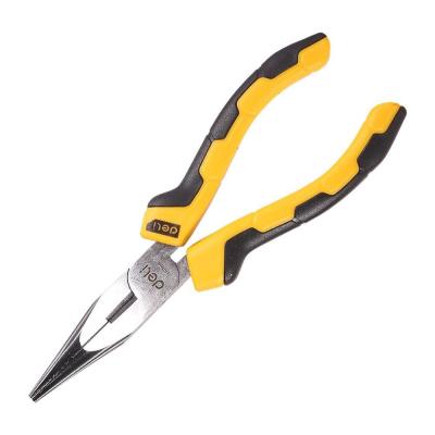 Удлиненные плоскогубцы Deli DL2106 6&quot; Размер: 6 дюймов. Высококачественная углеродистая сталь. Двухкомпонентная ручка. Черная отделка и полировка.