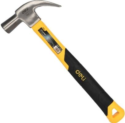 Молоток-гвоздодер Deli DL5027Y 500 гр Фибергласовая рукоять.