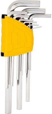 Набор шестигранных ключей Deli DL3590 9 шт. Размер: 1,5-10 мм. Материал: Cr-V. Хромированный.