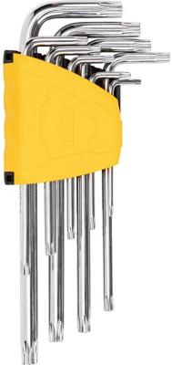 Набор шестигранных ключей &quot;TORX&quot; Deli DL3091 9 шт. Размер: 1/16”-3/8”. Хромированный. Технические характеристики: Т10,Т15,Т20,Т25,Т27,Т30,Т40,Т45,Т50