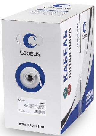 Cabeus UTP-4P-Cat.5e-SOLID-GY-LIGHT Кабель витая пара UTP (U/UTP), категория 5e, 4 пары 0,47мм (24 AWG), PVC нг(А)-LS, серый (305 м)