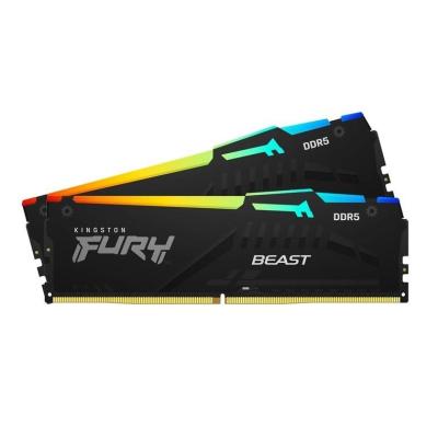 Оперативная память для компьютера Kingston FURY Beast RGB DIMM 32Gb DDR5 5600 MHz KF556C40BBAK2-32
