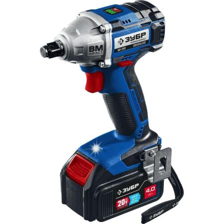 ЗУБР 20В бесщеточный гайковерт, 2 АКБ (4Ач), в кейсе, Профессионал. GB-250-42