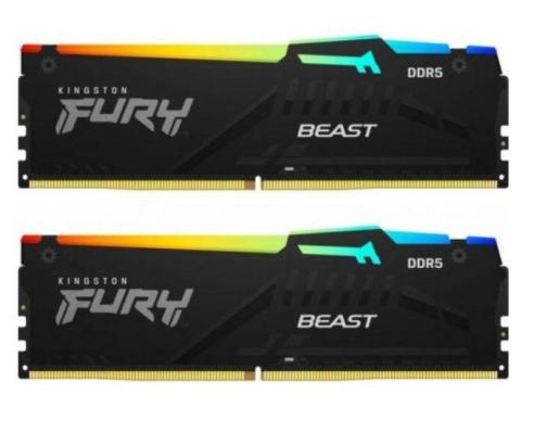 Оперативная память для компьютера Kingston FURY Beast RGB DIMM 32Gb DDR5 5200 MHz KF552C40BBAK2-32