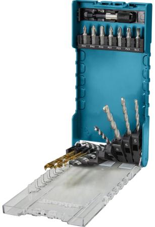 Набор сверл и бит 17 шт. (биты 25 мм 7 шт.; битодержатель; дерево/металл/бетон -5,6,8 мм) Makita