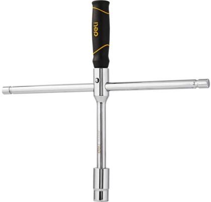 Крестообразный балонный гаечный ключ Deli DL4416K 1/2&quot; 17/19мм + 21/23мм Материал Cr-V, противоскользящая ручка, сумка на молнии