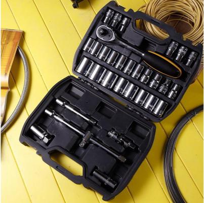 Набор торцевых головок и ключей 32 шт Deli DL1032 1/2" Муфты из стали 50BV30 Cr-V. Высококачественная пластиковая коробка