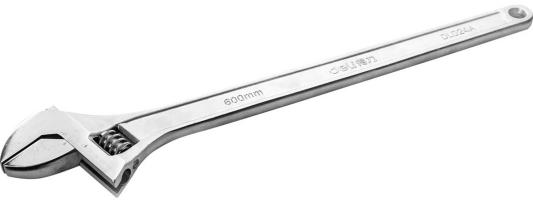 Разводной ключ Deli DL024A 24&quot; Длина: 600 мм. Регулируемый размер зажима: 0-62 мм. Кованая специальная инструментальная сталь. Хромированная отделка.