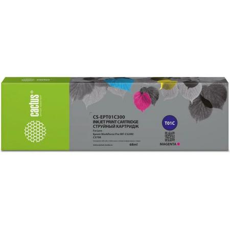 Картридж струйный Cactus CS-EPT01C300 T01C3 пурпурный (68мл) для Epson WorkForce Pro WF-C529RDTW/C579RD2TWF/C579RDTWF Pro