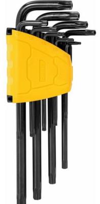 Набор шестигранных ключей  TORX  удлиненных Deli DL234209H 9 шт Материал CR-V. Спецификация: T10,T15,T20,T25,T27,T30,T40,T45,T50, пластиковый держатель