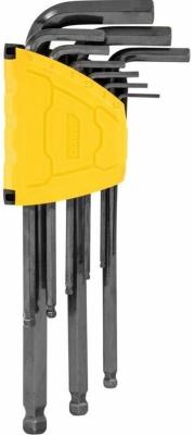 Набор шестигранных ключей с шаром удлиненных Deli DL232209H 9 шт Материал CR-V. Спецификация: 1,5,2,2,5,3,4,5,6,8,10мм, пластиковый держатель