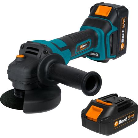 Bort МАШИНА ШЛИФОВАЛЬНАЯ УГЛОВАЯ АККУМУЛЯТОРНАЯ BORT BWS-20LI-SR {20 В; Li-Ion ; 4 Ач; 7000 об/мин; 22,5 мм; 2,2 кг; 4 Ач; батарей 2 шт; аксессуаров 5 шт; гарантия 2 г} [93412215]