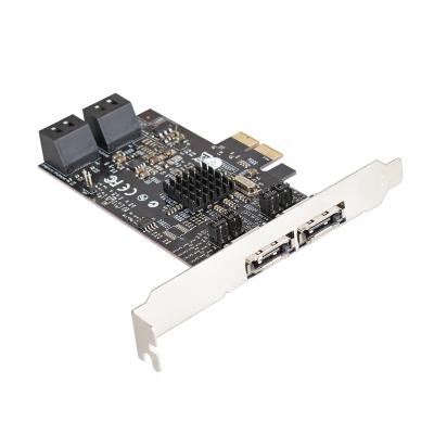 Контроллер ExeGate EXE-504 (PCI-E x1 v2.0, SATA3 RAID, 4 int.+2 ext., Marvell Chispet 88SE9230)