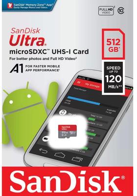 Карта памяти microSDXC 512 ГбGb SanDisk Ultra UHS-I A1