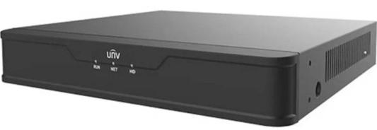 Uniview Видеорегистратор IP 4-х канальный 4K; Входящий поток на запись до 64Мбит/с; Поддерживаемые форматы сжатия:  Ultra 265/H.265/H.264; Запись: разрешение до 4K; HDD: 1 SATA3 до 6Тб; Декодирование: