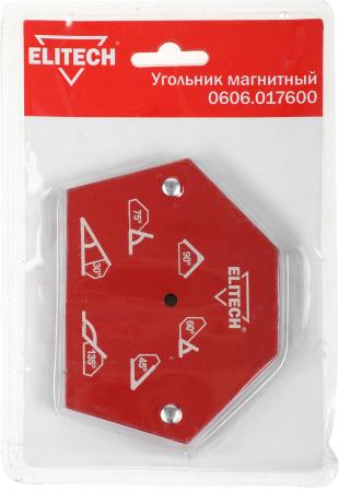 ELITECH 0606.017600 Магнитный уголок, усилие(max)=23кг,углы=30/45/60/75/90/135,блистер,1шт