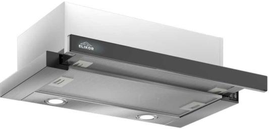 Вытяжка встраиваемая Elikor Интегра GLASS 60Н-400-В2Д нержавеющая сталь/черное стекло