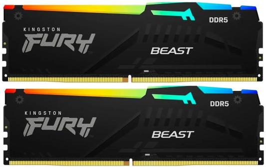 Оперативная память для компьютера Kingston Fury Beast RGB DIMM 16Gb DDR5 6000 MHz KF560C36BBEAK2-16