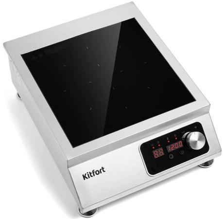 Плита Индукционная Kitfort КТ-143 серебристый/черный стеклокерамика (настольная)