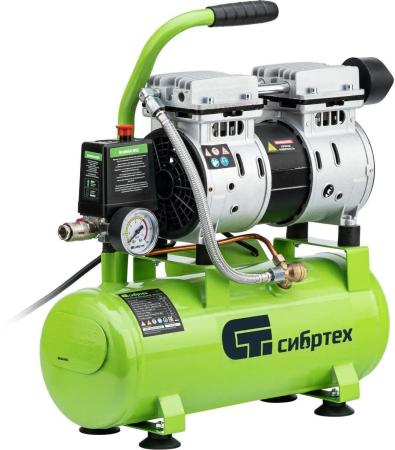 Компрессор безмаслянный малошумный МБ 750/10,750 Вт, 10 л, 150 л/мин// Сибртех