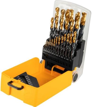 Набор сверл по металлу, 1-13 мм, HSS-Tin, Golden Tip, 25 шт// Denzel