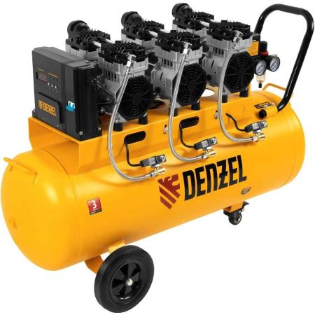 Компрессор безмаслянный малошумный DLS 2250/100, 2250 Вт, 3х750, 100 л, 410 л/мин блок упр// Denzel