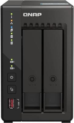 SMB QNAP TS-253E-8G NAS, 2-tray w/o HDD. 2xHDMI-port. 4-core Celeron J6412 2-2.6 GHz, 8GB DDR,  2x2.5Gb LAN, 2 x M.2 2280 PCIe Gen 3 x2, 2x USB 3.2 Gen 2 (10Gbps) Port, 2x USB 2.0 port