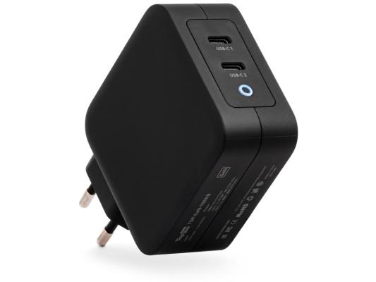 Сетевое зарядное устройство TopON GaN 100W 2xType-C черный