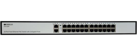 Unmanaged Switch 24x100Base-TX PoE, 2x1000Base-T, PoE Budget 285W, Long-range PoE up to 250m, 19'' w/brackets